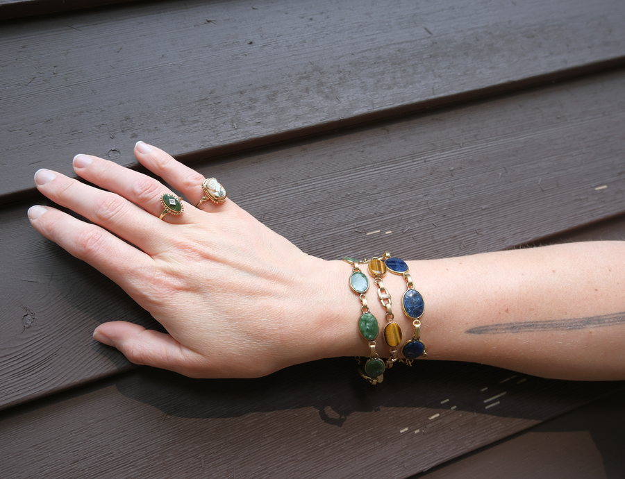 Irene Jade Gold Filled Bracelet