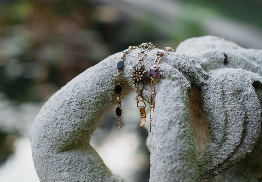 Debra Aquamarine Flower Link Bracelet