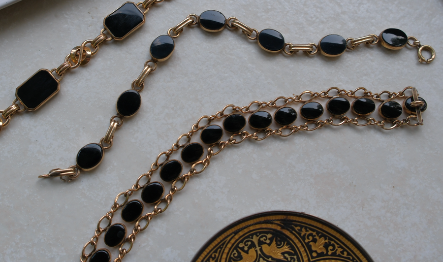Rilla Onyx & Chain Gold-Filled Bracelet