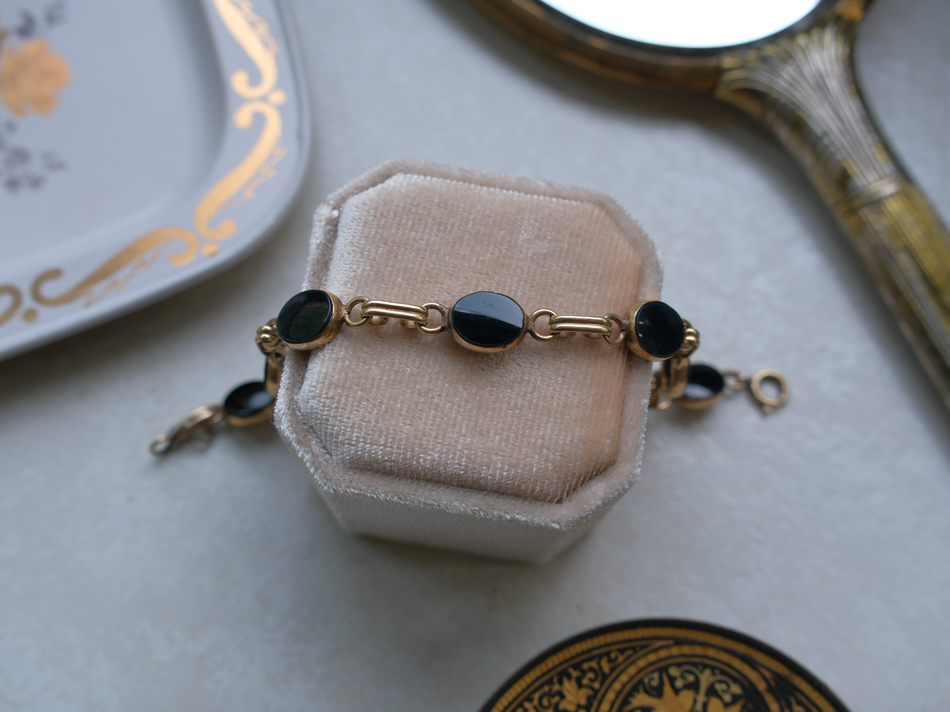 Anna Onyx Gold Filled Bracelet
