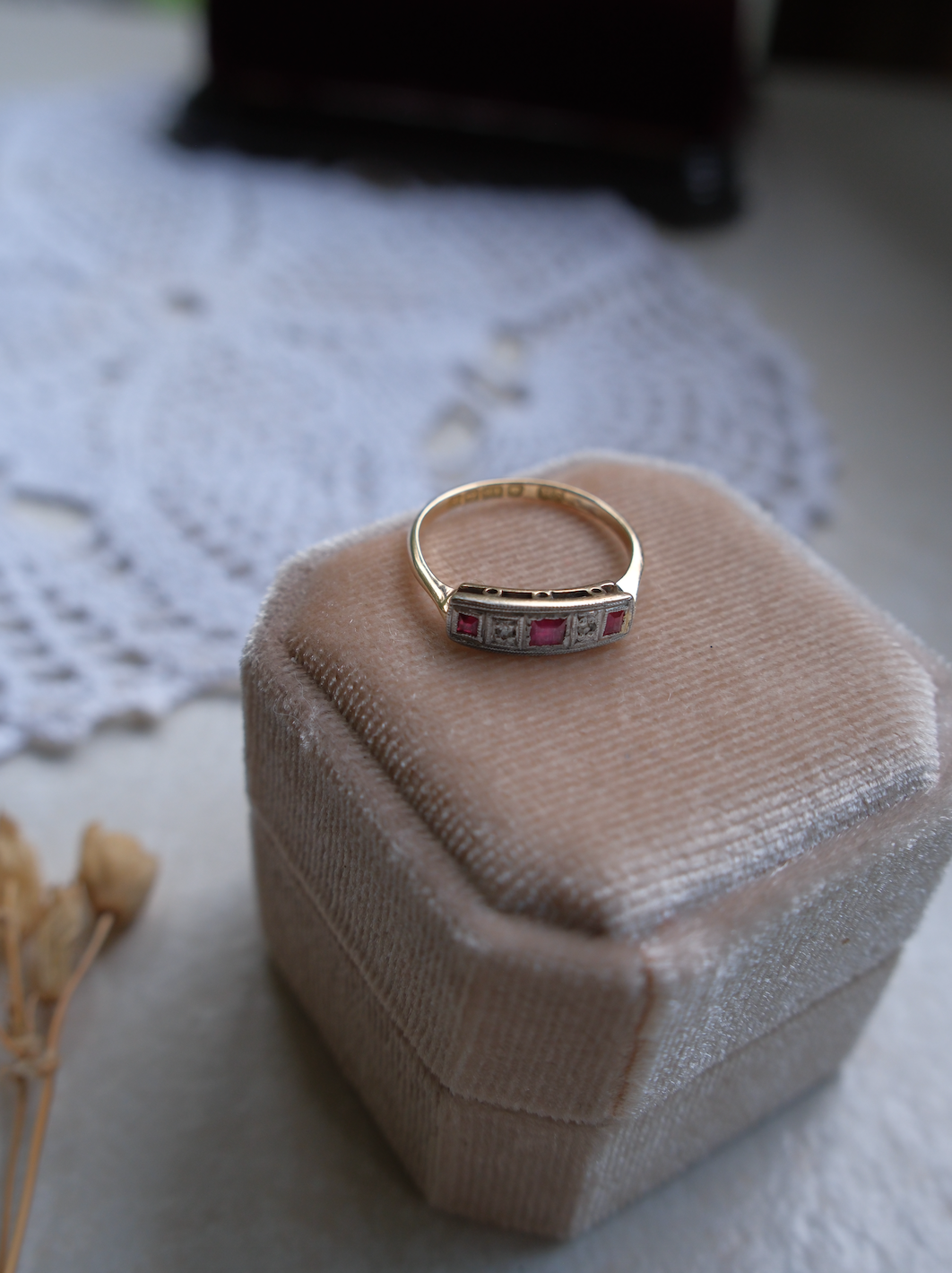 18K Edwardian Ruby Diamond Ring (7) - Stone Cooper