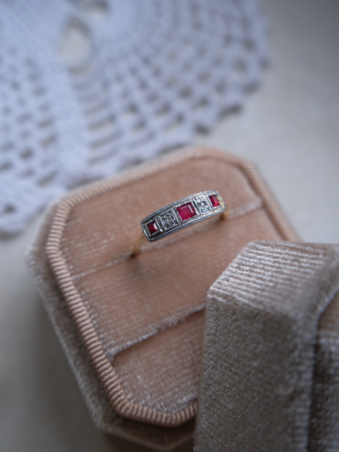 18K Edwardian Ruby Diamond Ring (7) - Stone Cooper