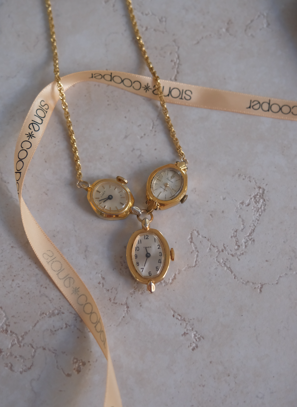 Fortune's Hour - Vintage Watch Necklace - Stone Cooper