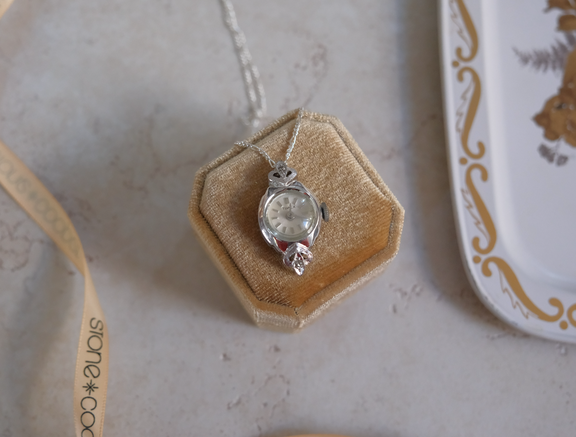 Timewell - Vintage Diamond Watch Necklace - Stone Cooper