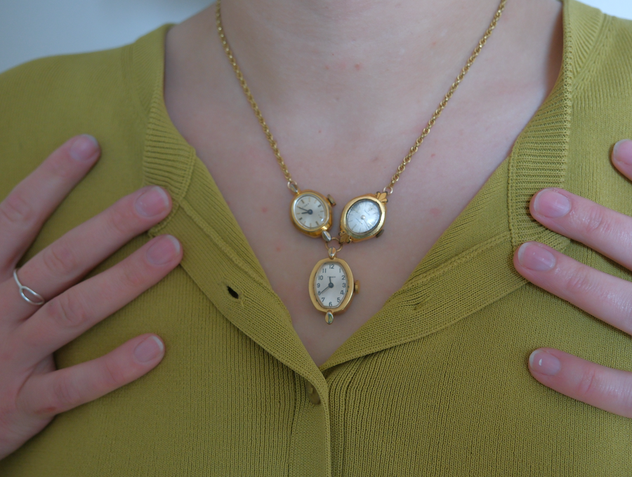 Fortune's Hour - Vintage Watch Necklace - Stone Cooper
