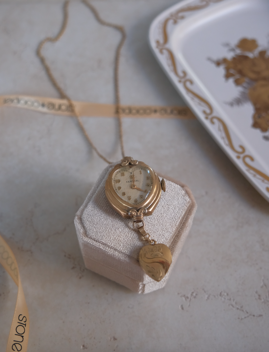 Memory in Motion- Antique Watch Locket Necklace - Stone Cooper