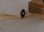 14K Vintage Onyx Diamond Ring (6.5) - Stone Cooper