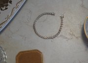 10K Vintage Rosette Diamond Tennis Bracelet