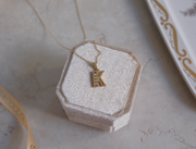 14K Diamond K Necklace