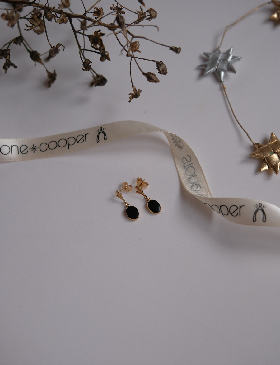 Onyx 14K Dangle Studs