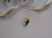 14K Vintage Onyx Diamond Ring (6.5)