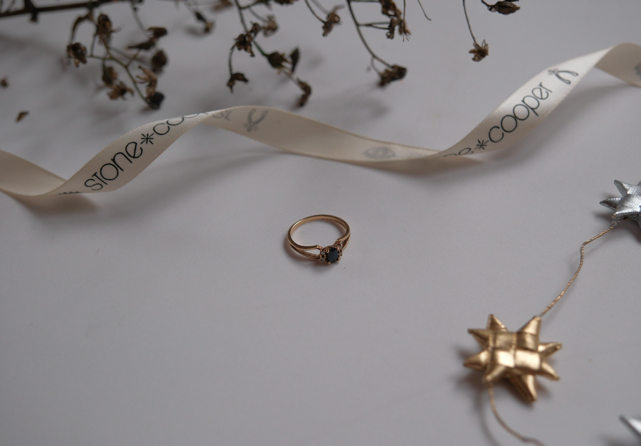 10K Vintage Sapphire Diamond Ring (6)