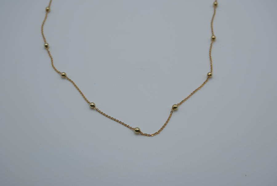Vintage 14K Gold 26" Bead Necklace