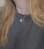 Vintage 14K Gold 26" Bead Necklace