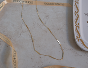 14K Gold Textured Bar-Chain