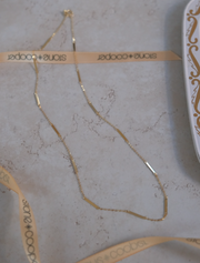 14K Gold Textured Bar-Chain