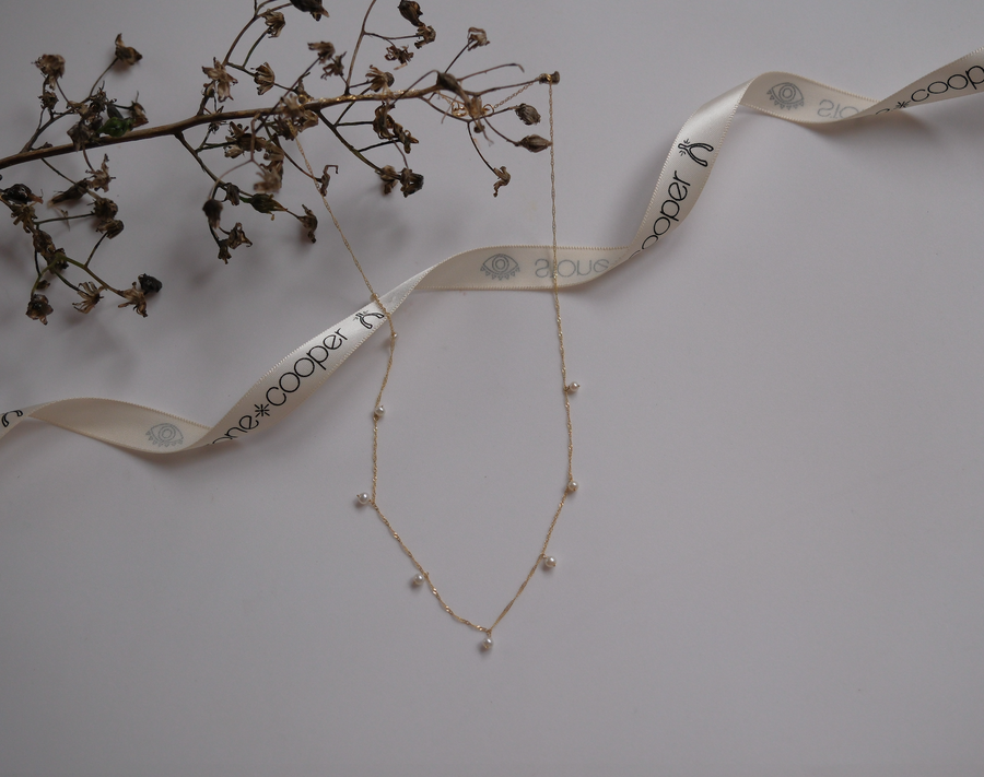 14K Pearl Cascade Drop Necklace