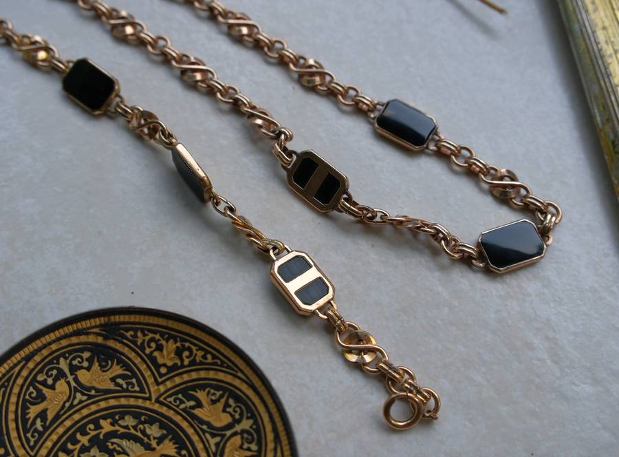 Veronica Onyx Gold-Filled Bracelet & Necklace Set