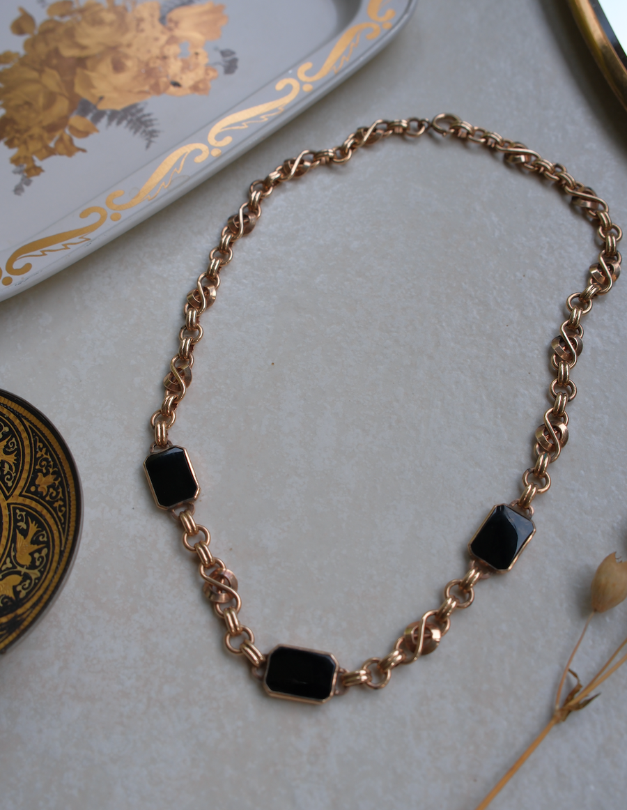 Veronica Onyx Gold-Filled Bracelet & Necklace Set