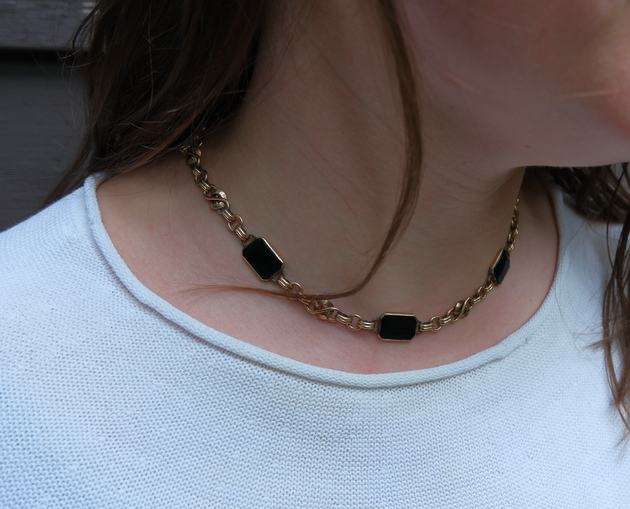 Veronica Onyx Gold-Filled Bracelet & Necklace Set