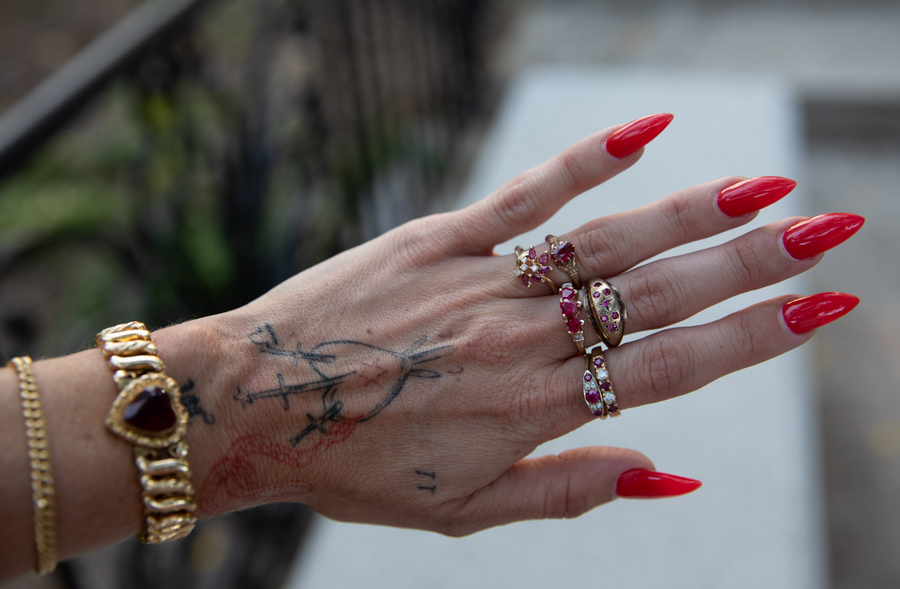 Vintage Ruby Hearts Ring 10K (7)