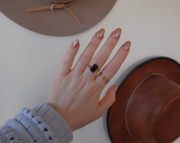 10K Vintage Agate Ring (6.5)