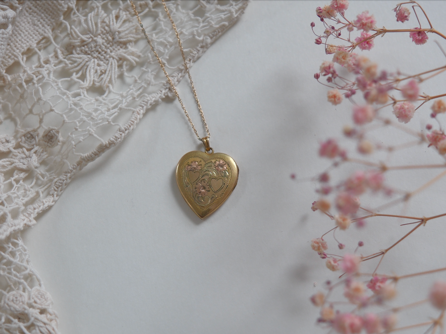 Whitney Antique Engraved Heart Locket