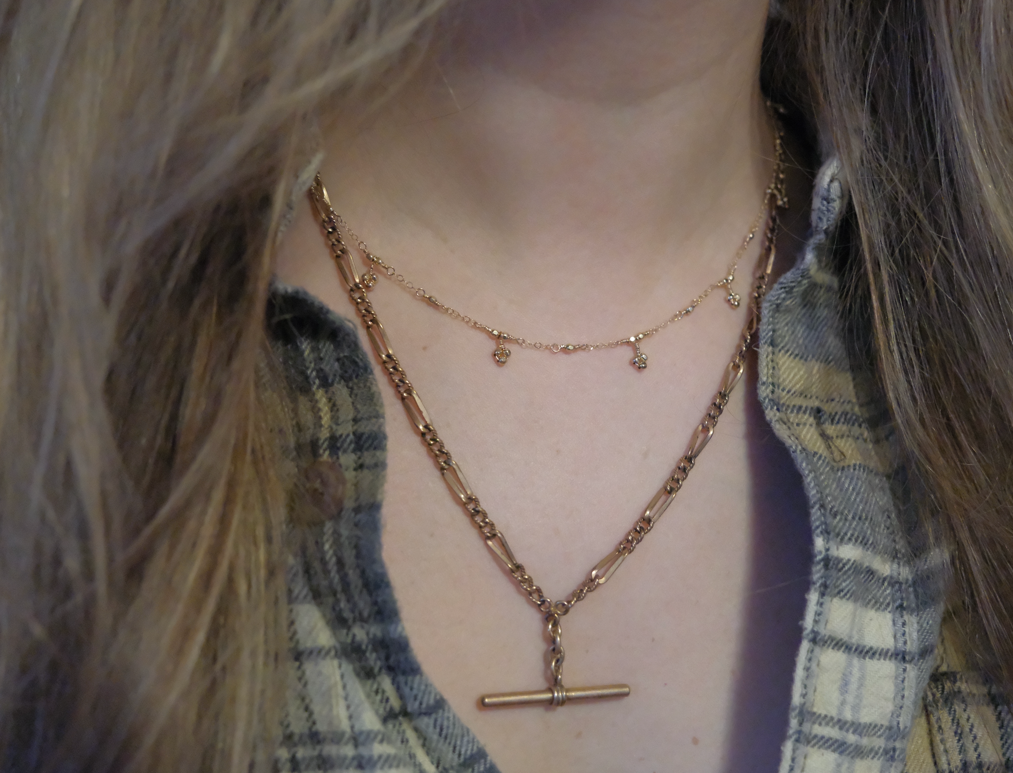 Dolores Gold-Filled T-Bar Necklace