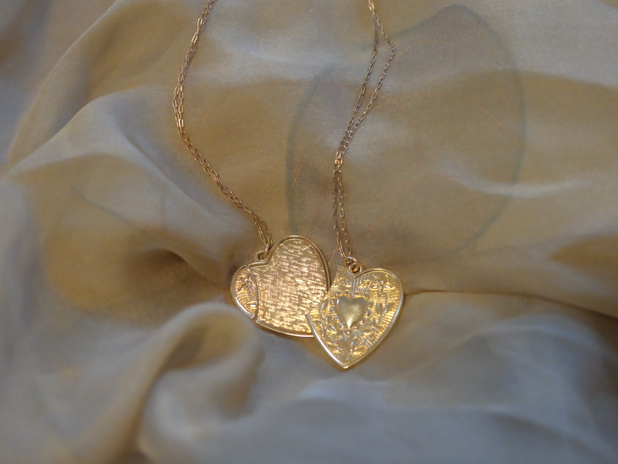 Vintage Gold-Fill Friendship Heart Necklace Set