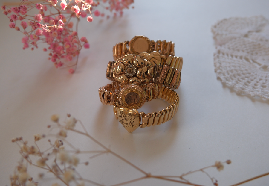 E.B. Antique Sweetheart Expansion Locket Bracelet