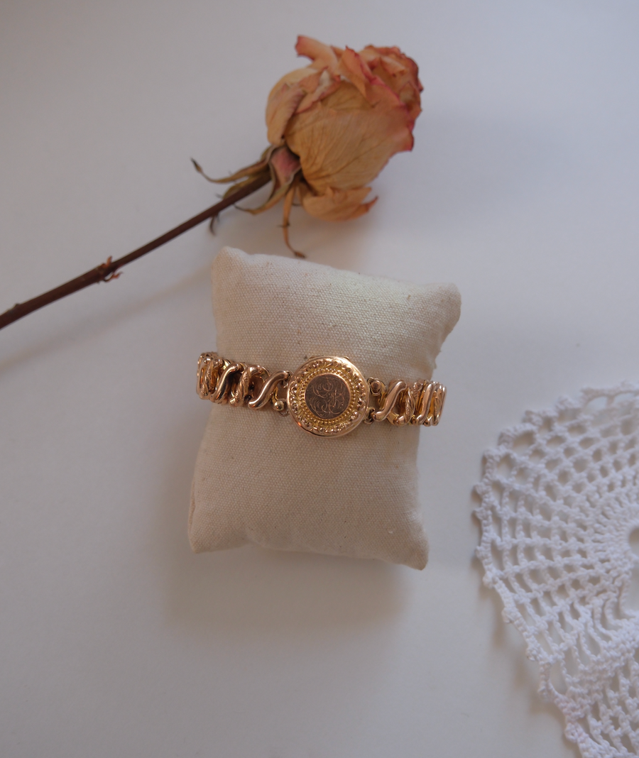 E.B. Antique Sweetheart Expansion Locket Bracelet