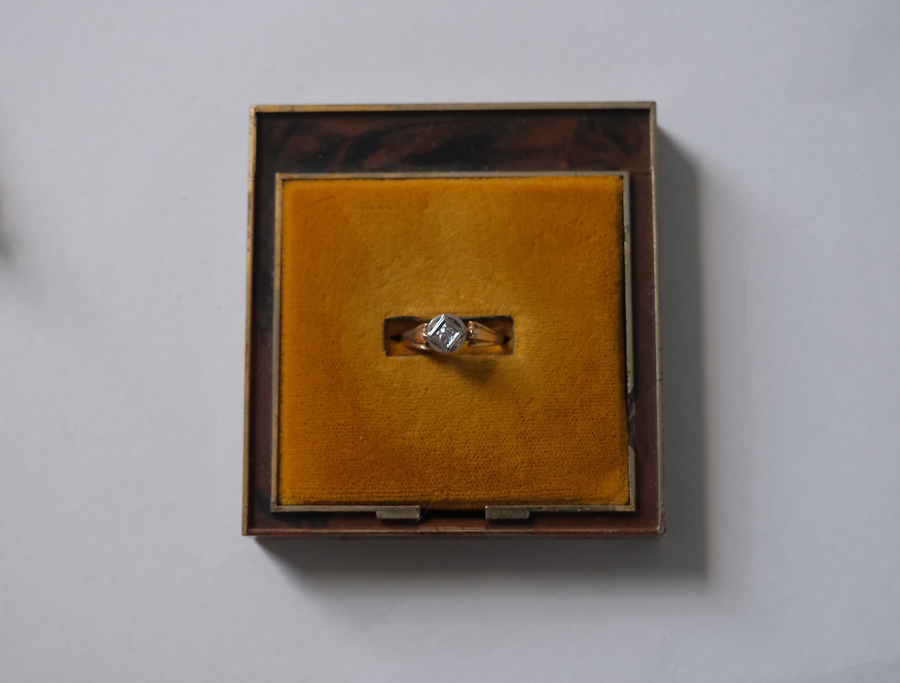 14K Yellow Gold & Platinum Diamond Ring (5.75)