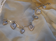 Victorian Puffy Hearts 'Forget Me Not' Sterling Bracelet
