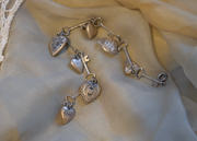 Victorian Puffy Hearts 'Forget Me Not' Sterling Bracelet