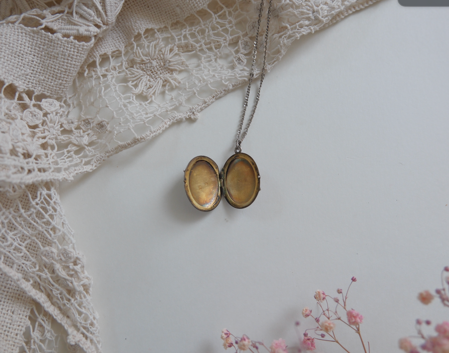 Elka Enameled Sterling Antique Locket