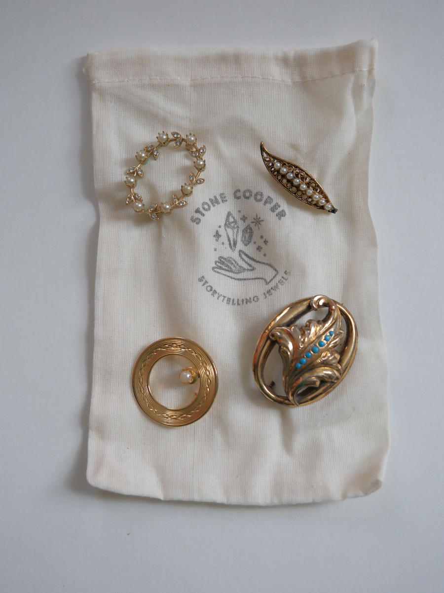 Vintage Garden Brooch Set - Stone Cooper