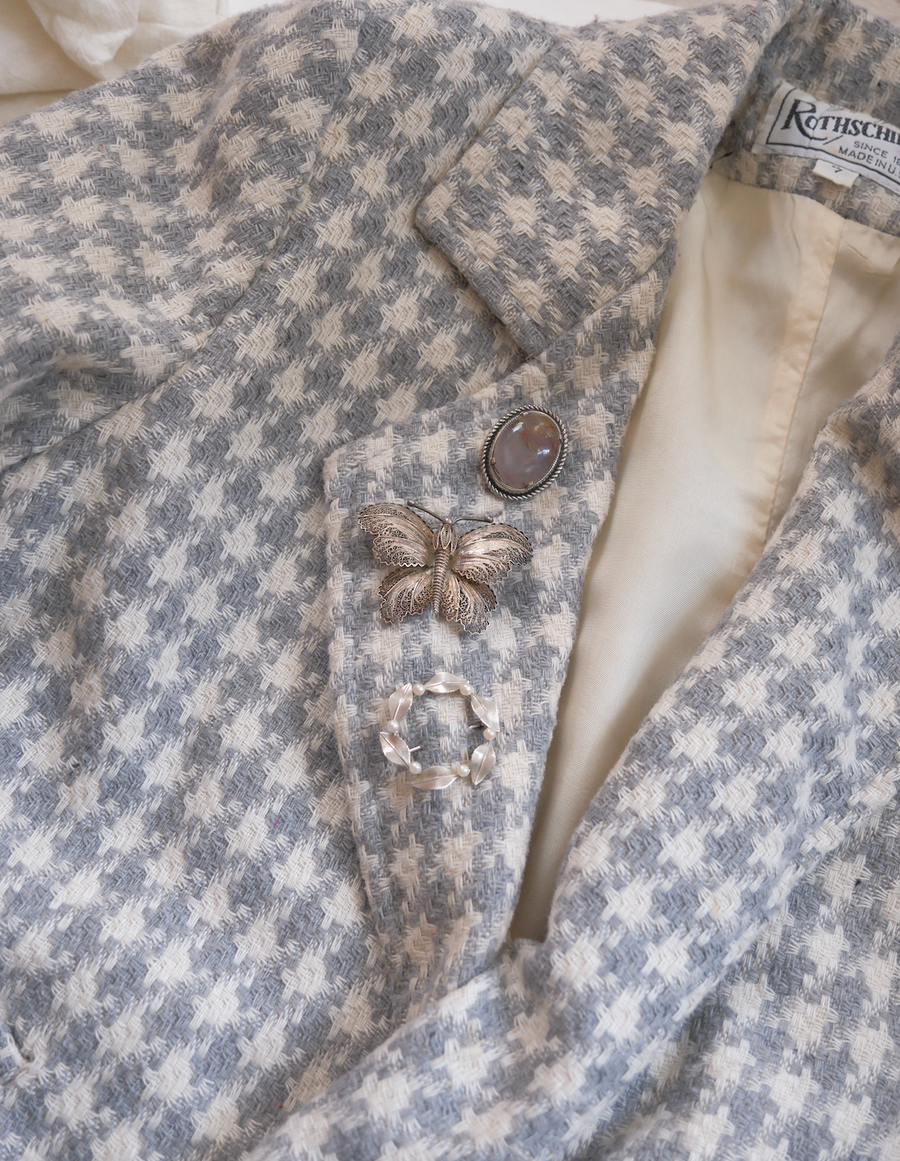 Vintage Silver Butterfly Brooch Set - Stone Cooper