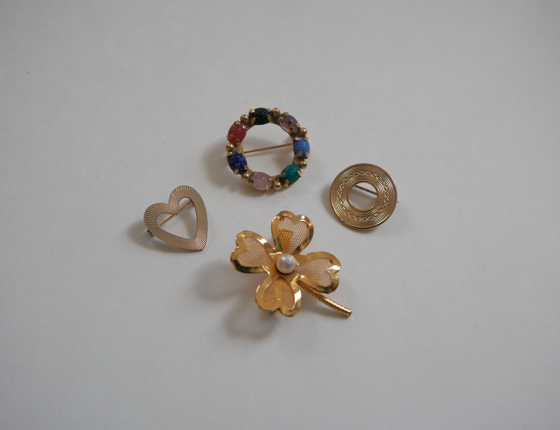 Vintage Lucky Charm Brooch Set - Stone Cooper