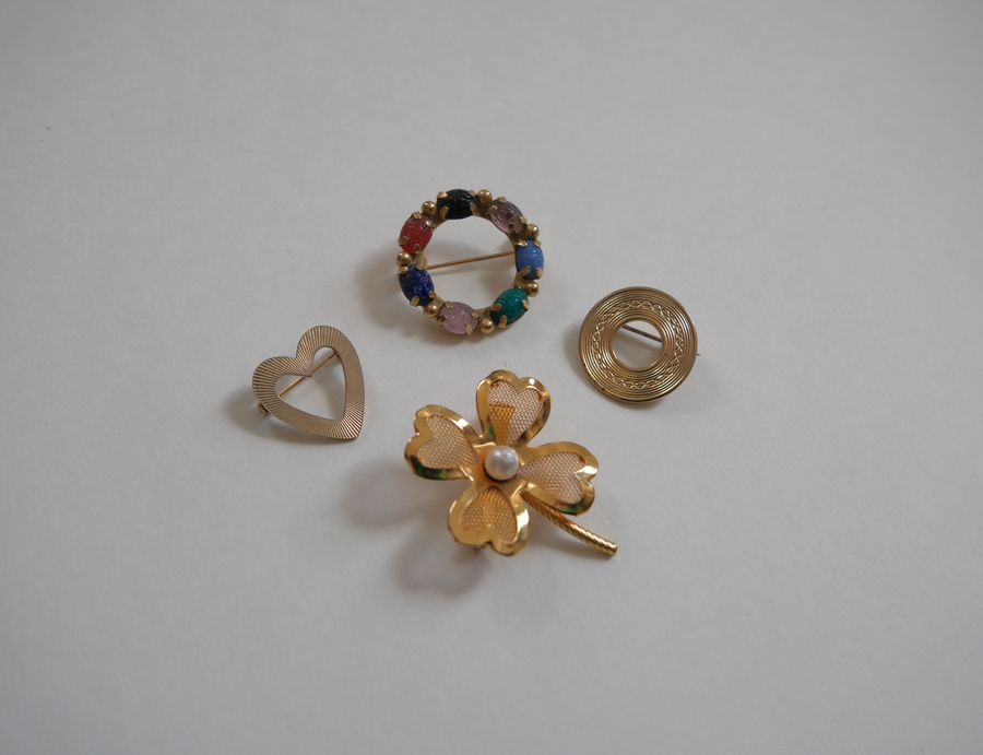 Vintage Lucky Charm Brooch Set - Stone Cooper