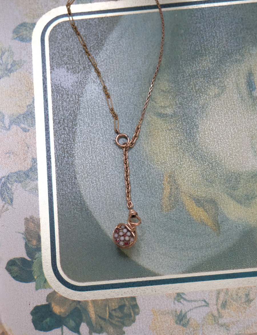 Opal and Ruby Antique Fruit Basket Necklace - Stone Cooper