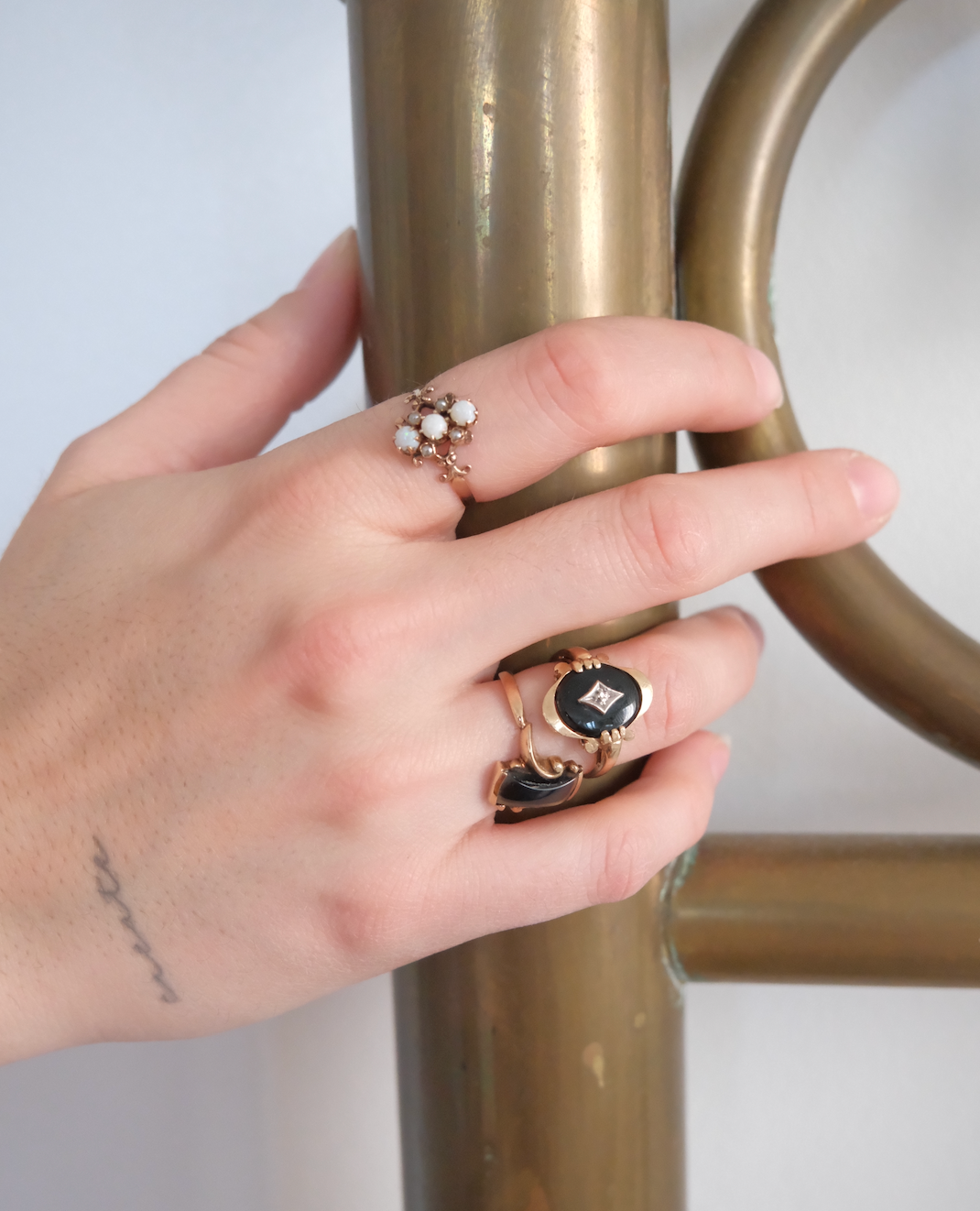 9K Victorian Opal and Seed Pearl Ring (8) - Stone Cooper