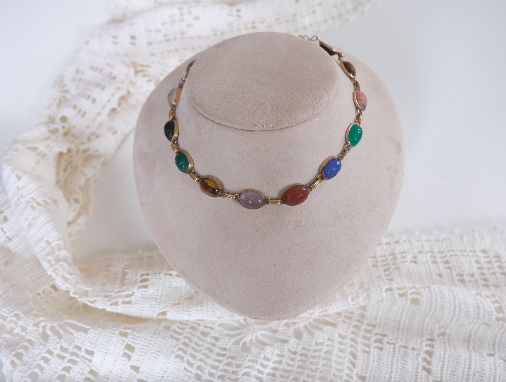 Layla Egyptian Revival Scarab Necklace - Stone Cooper