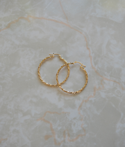 Gold Filled Twist Hoops - 1.5" or 2" - Stone Cooper