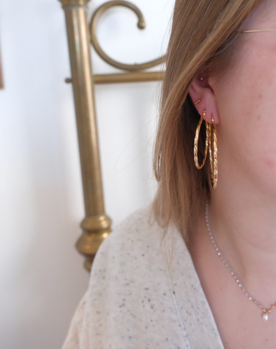 Gold Filled Twist Hoops - 1.5" or 2" - Stone Cooper