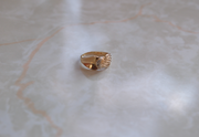 10K Vintage Diamond Moon Bow Ring (8.5) - Stone Cooper