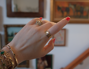10K Vintage Diamond Moon Bow Ring (8.5) - Stone Cooper