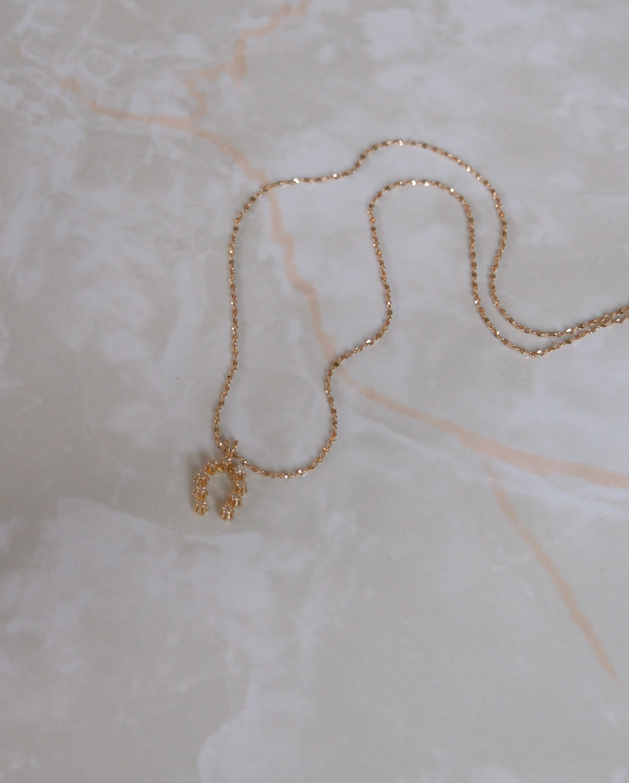 14K Vintage Diamond Horseshoe Necklace - Stone Cooper