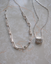Sterling Herkimer Diamond Link Chain - Stone Cooper