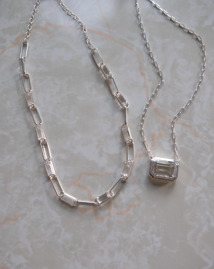 Sterling Herkimer Diamond Link Chain - Stone Cooper