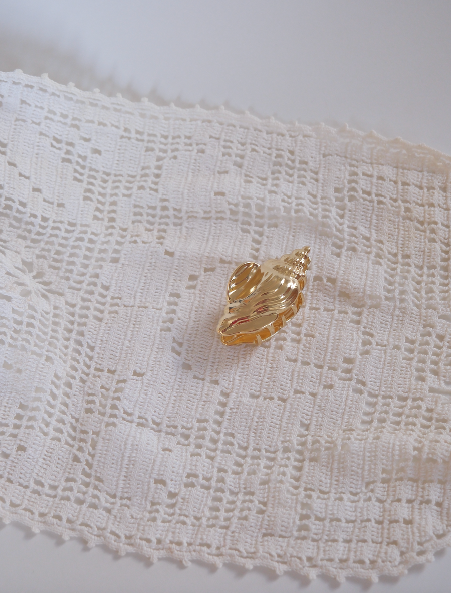 Gold Shell Mini Claw Hairclip - Stone Cooper